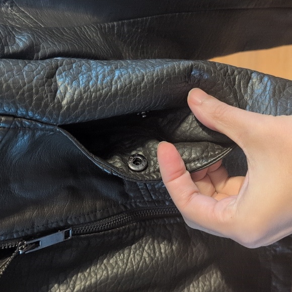 FRENCH CONNECTION vegan leather moto coat - Picture 4 of 4